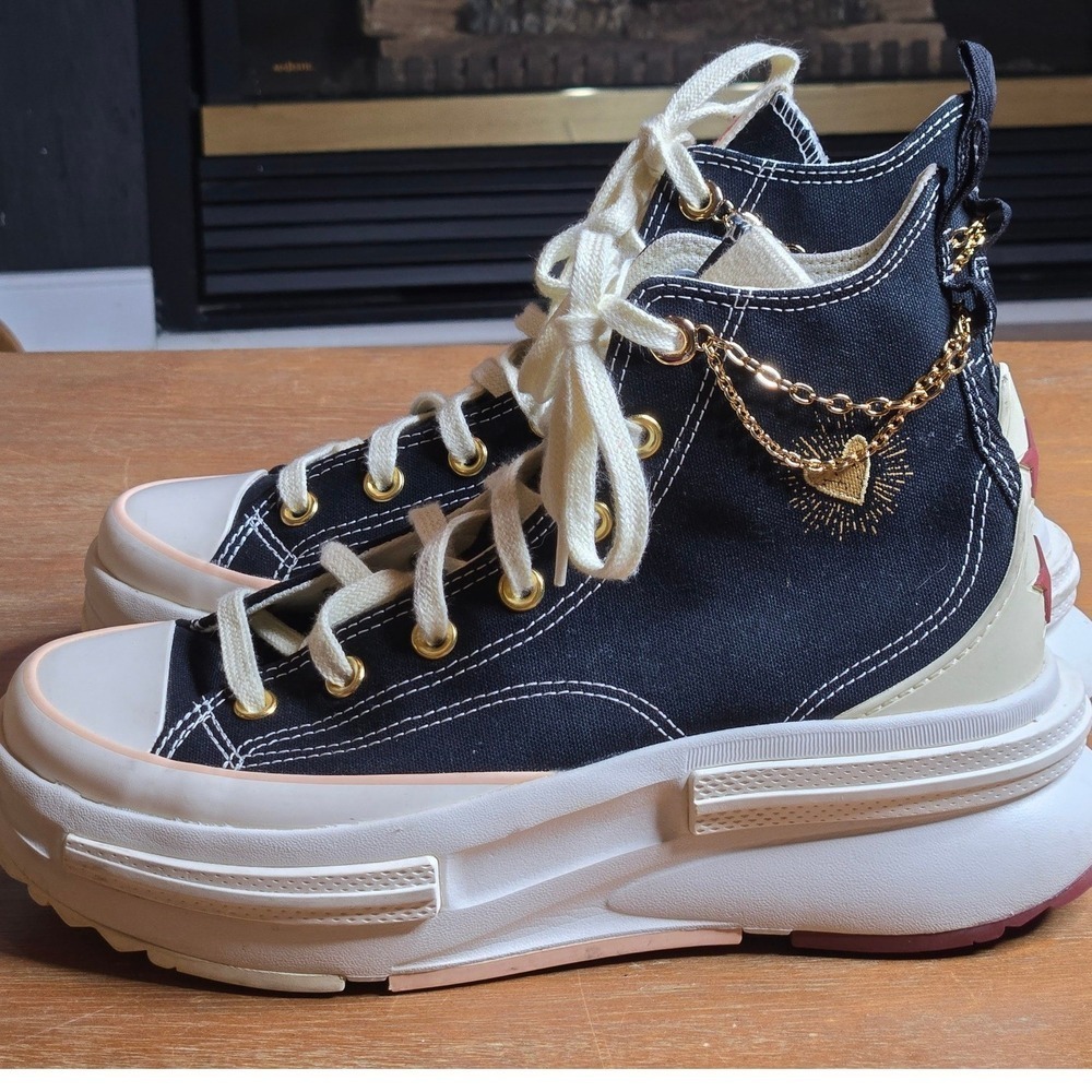Converse Run Star Legacy Valentines Platform Women Size 8.5 Gold Chain Shoes - Picture 3 of 16